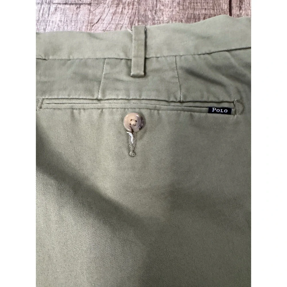 Polo Ralph Lauren Mens Stretch Slim Fit Chino Pants Olive Green 38/32 Trousers